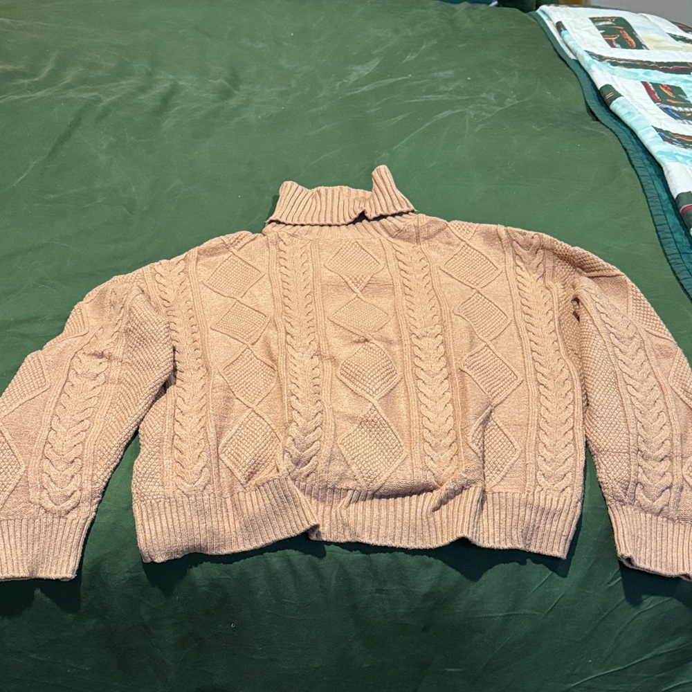 Mango Women's Cable Knit Turtleneck Sweater